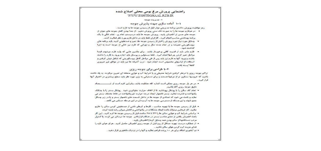 راهنمای پرورش مرغ بومی محلی